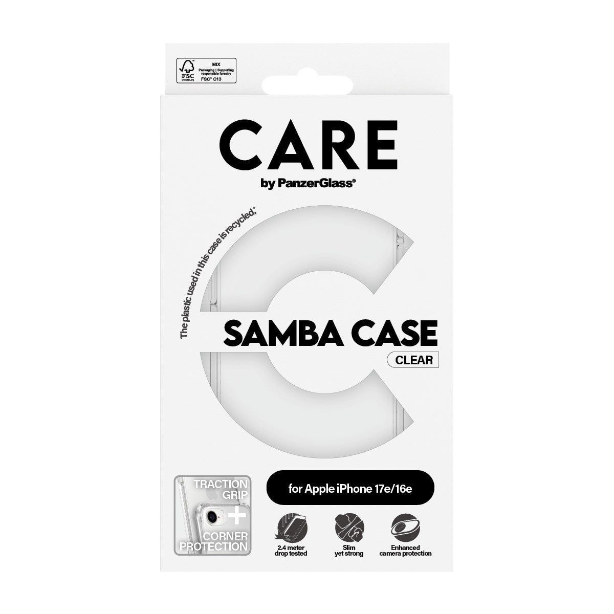 CARE™ by PanzerGlass® Samba Case Transparent iPhone 17e | 16e